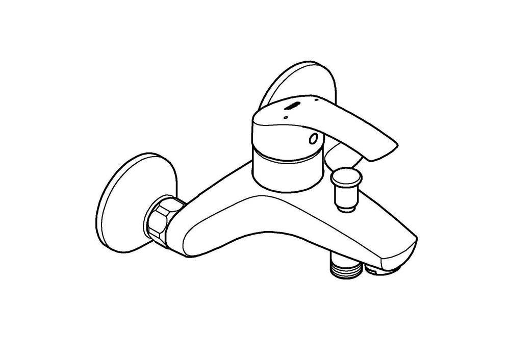 GROHE Einhand-Wannenbatterie EUROSMART DN 15 Wd-Mont chr