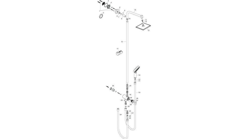 hansgrohe HG Showerpipe CROMETTA E 240 1JET RENO DN 15, EcoSmart 9