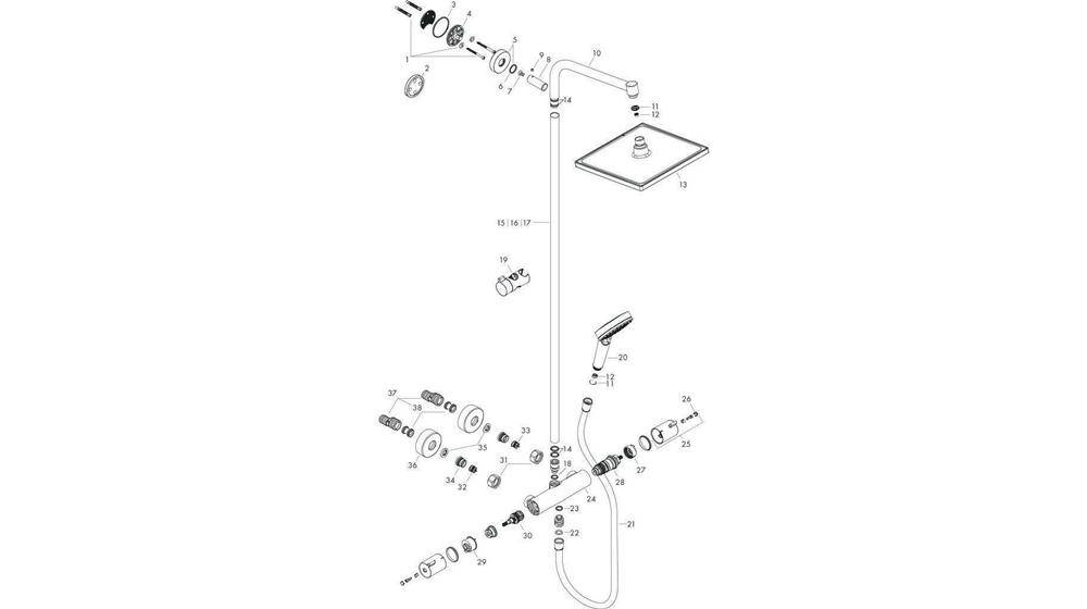 hansgrohe HG Showerpipe CROMETTA E 240 1JET DN 15 EcoSmart 9 l/min