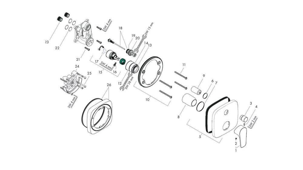 hansgrohe Einhebel-Wannenmischer TALIS E für Unterputz Wannenmischer