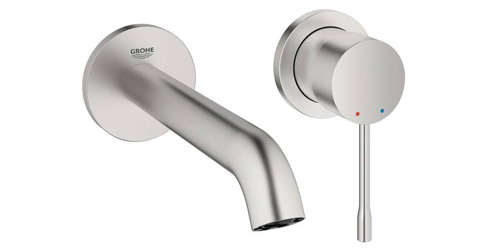 GROHE 2-Loch-Waschtischbatterie ESSENCE DN 15, Wandmontage Ausladung