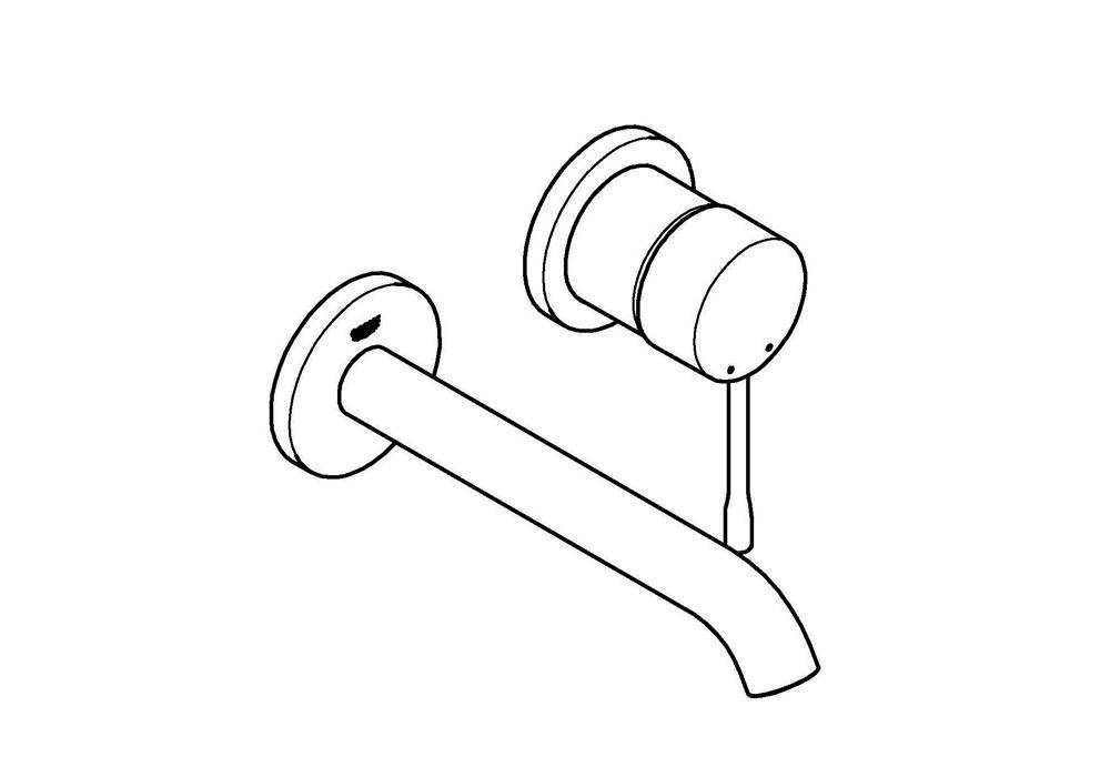 GROHE 2-Loch-Waschtischbatterie ESSENCE Ausladung 183mm hard graphite