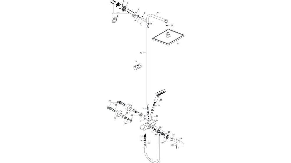 hansgrohe HG Showerpipe CROMETTA E 240 1JET DN 15, mit