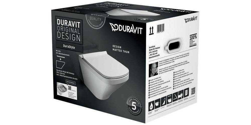 Duravit Wand-WC-Set DURASTYLE RIMLESS weiß weiß