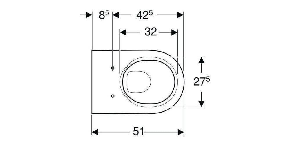 Geberit Wand-Tiefspül-WC ACANTO geschlossene Form, Rimfree weiß
