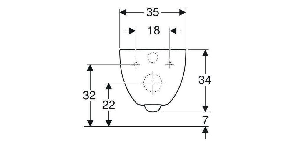 Geberit Wand-Tiefspül-WC ACANTO geschlossene Form, Rimfree weiß