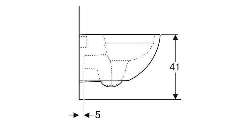 Geberit Wand-Tiefspül-WC ACANTO geschlossene Form, Rimfree weiß