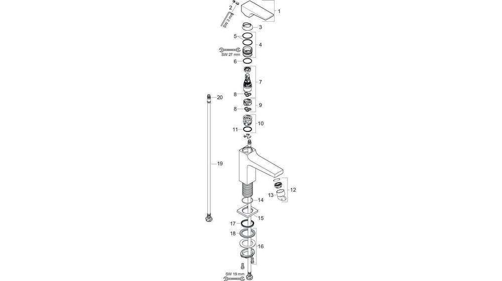 hansgrohe HG EH-WT-MI METROPOL 110 m Push Open AG G 1Zoll1/4Zoll chrom