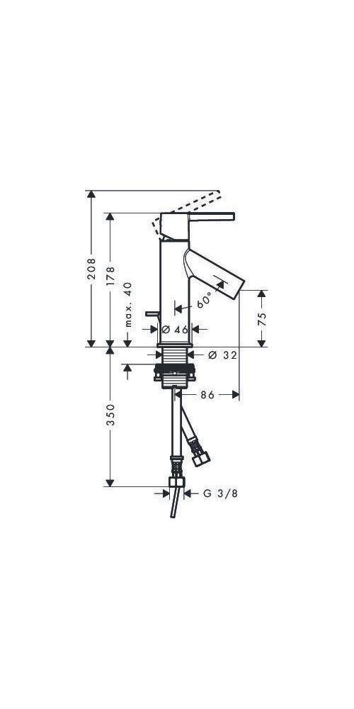 hansgrohe EH-WT-MI 100 AXOR STARCK m HGri Ausl 103mm m ZAG 1 1/4"