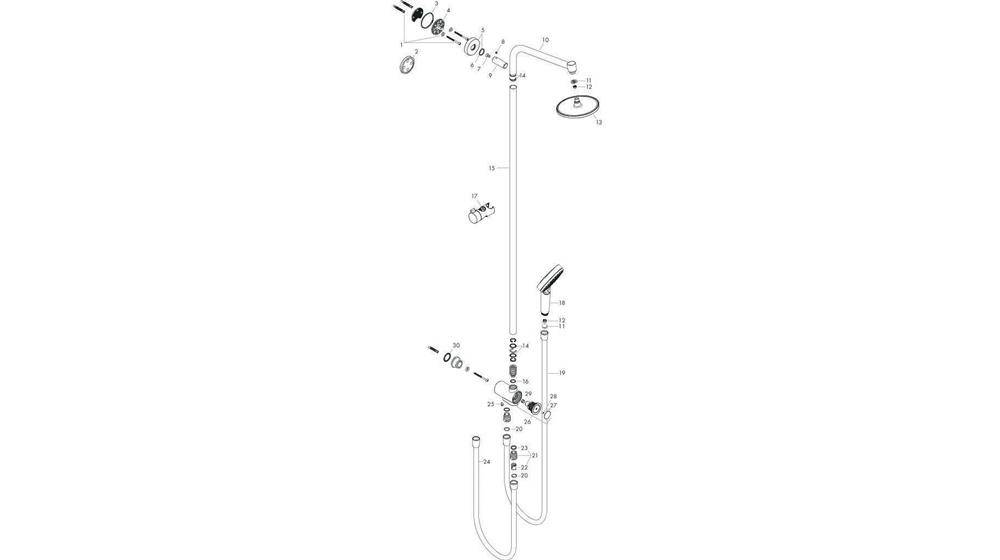 hansgrohe HG Showerpipe CROMETTA S 240 1JET RENO DN 15, EcoSmart 9