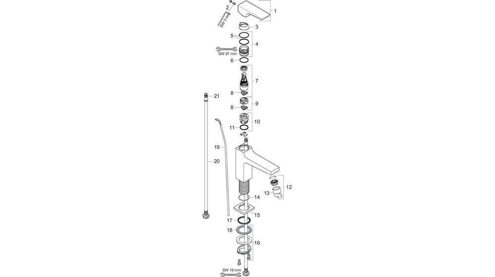 hansgrohe HG EH-WT-MI METROPOL 110 Zugstangen-Ablaufgarnitur G 1