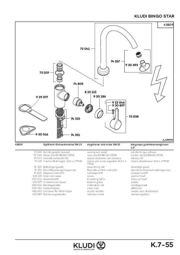 Kludi SPT-Einhandmischer BINGO STAR DN 15 f drucklose Speicher chr