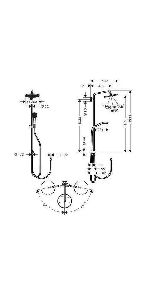 hansgrohe HG Showerp CROMA Sel 280 AIR 1JET RENO DN 15 chrom