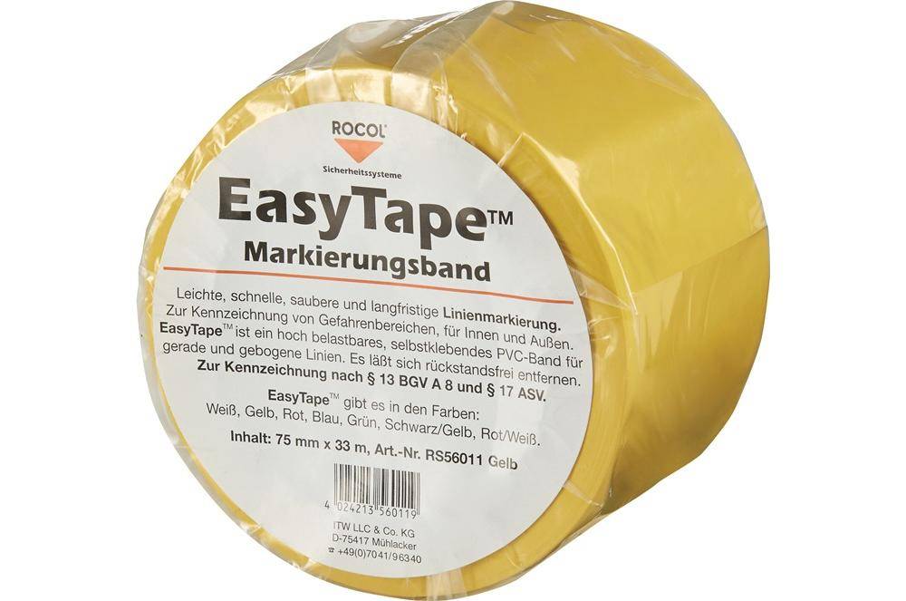 ROCOL Bodenmarkierungsband Easy Tape PVC gelb Länge 33 m Breite 75 mm