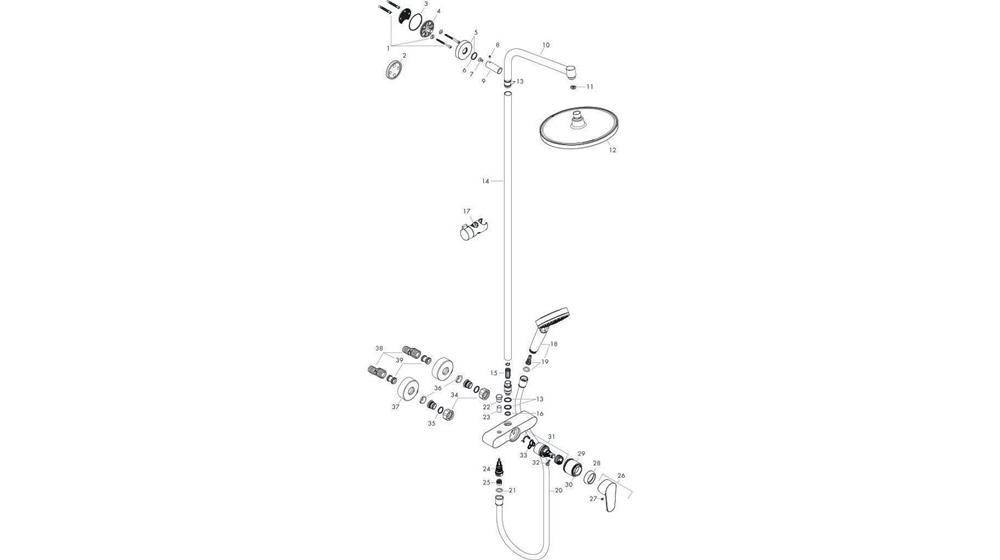 hansgrohe HG Showerpipe CROMETTA S 240 1JET DN 15, mit