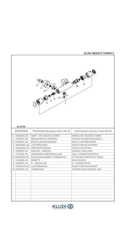 Kludi Thermostat-Brausearmatur OBJEKTA DN 15 chr