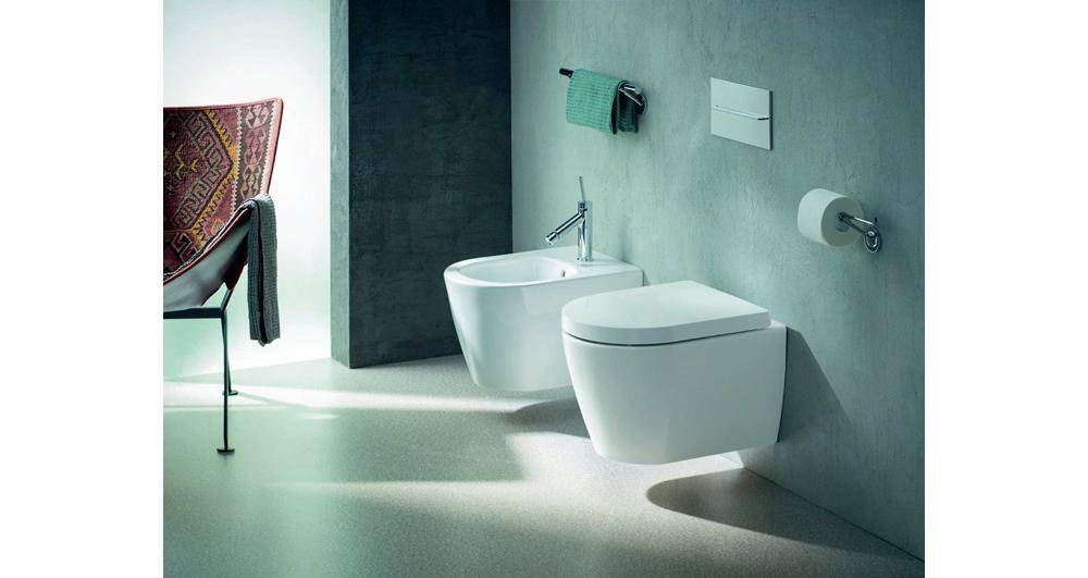 Duravit Wand-WC ME by Starck COMPACT RIMLESS tief, 370x480mm weiß weiß