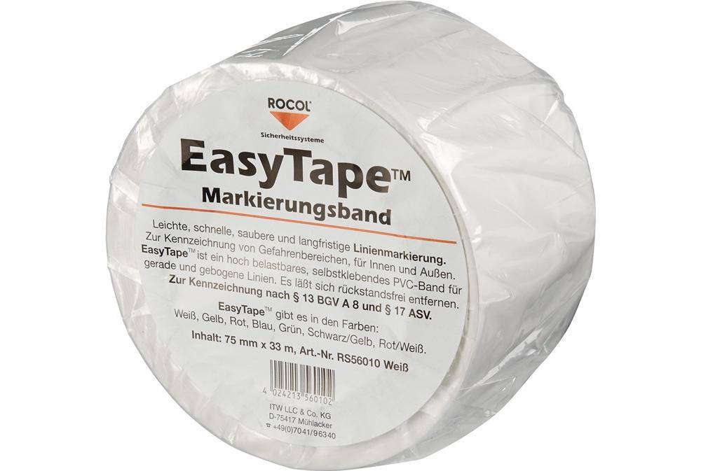 ROCOL Bodenmarkierungsband Easy Tape PVC weiß Länge 33 m Breite 75 mm