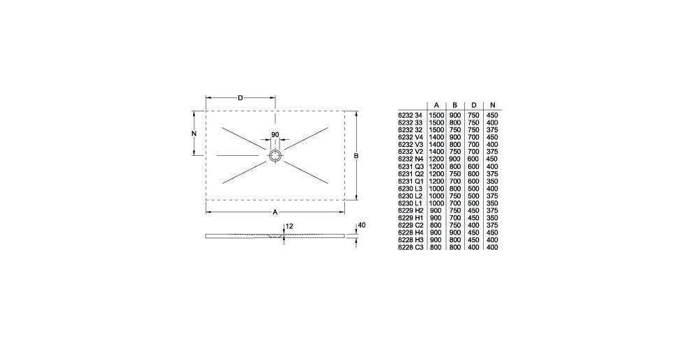 Villeroy & Boch V&B Duschwanne SUBWAY INFINITY mit Antirutsch