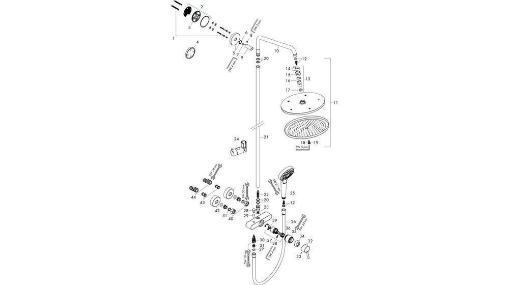hansgrohe HG Showerpipe CROMA SELECT 280 AIR 1JET DN 15, mit