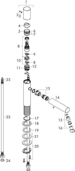 hansgrohe Einhebel-Waschtischmischer AXOR UNO 110 Zerogr. Ausl 123mm