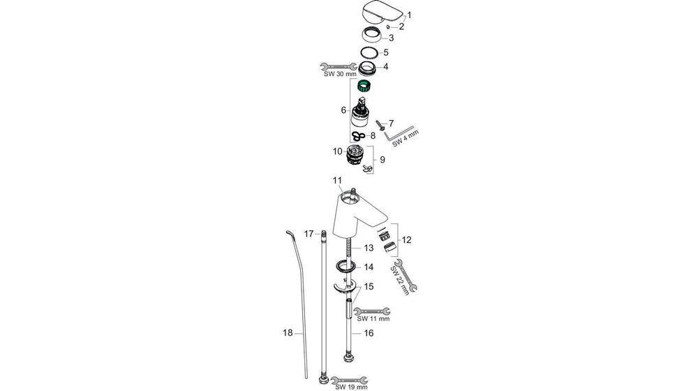 hansgrohe HG Einhebel-Waschtischmischer 70 LOGIS DN 15 m M AG und