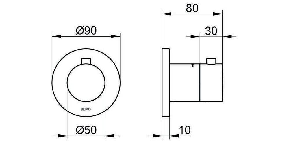 KEUCO Thermostatarmatur IXMO UP Rosette rund vc