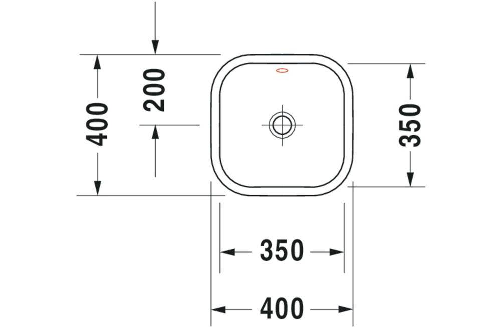 Duravit Aufsatzbecken HAPPY D.2 m ÜL o HLB 400x400mm geschli o HL