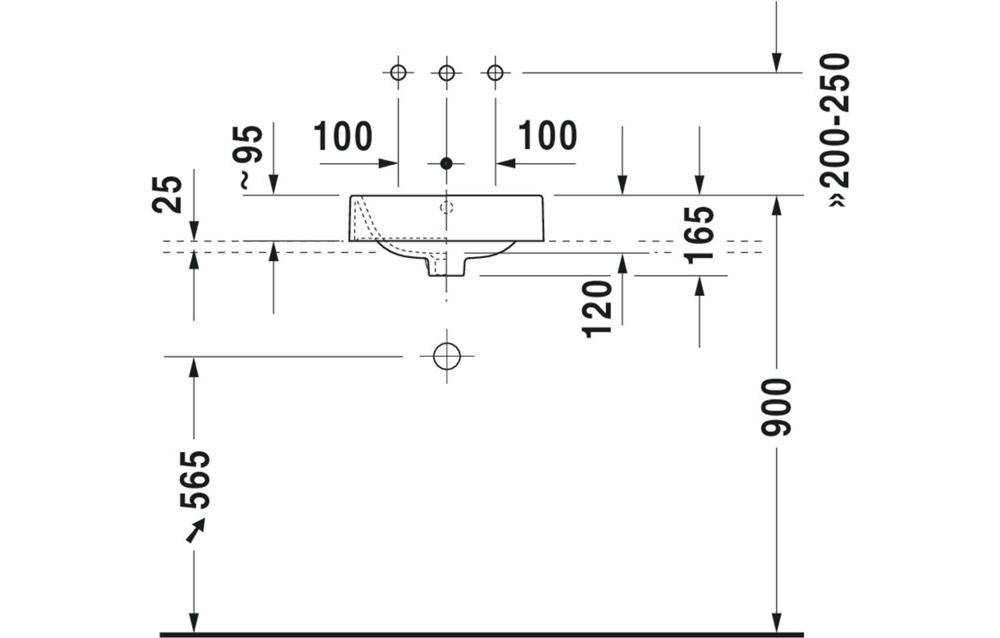 Duravit Aufsatzbecken HAPPY D.2 m ÜL o HLB 400x400mm geschli o HL