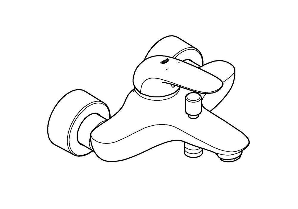 GROHE Einhand-Wannenbatterie EUROSTYLE 1/2Zoll chr chrom