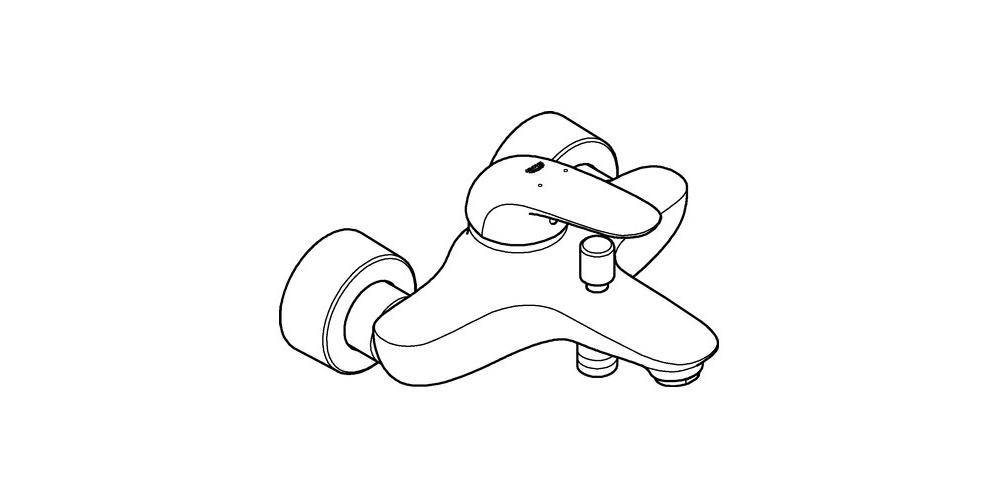 GROHE Einhand-Wannenbatterie EUROSTYLE 1/2Zoll chr chrom