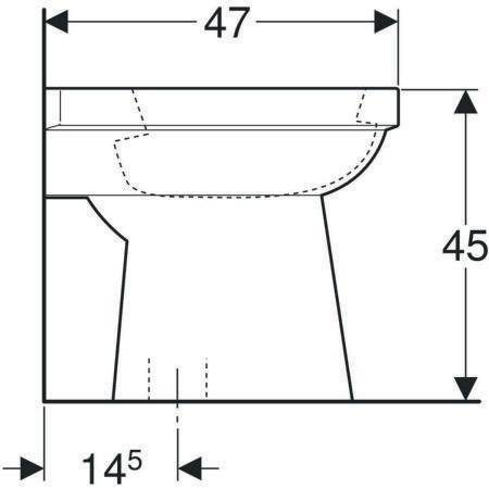Geberit St.WC flach RENOVA COMFORT erhöht barrierefrei Abgang