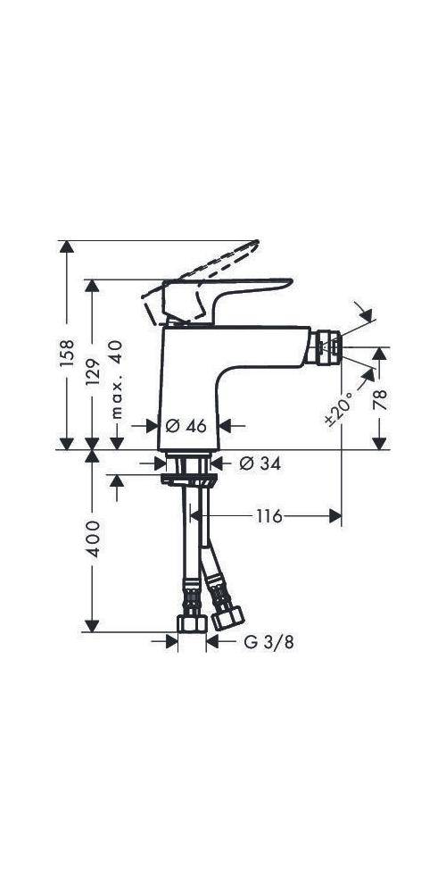 hansgrohe HG Einhebel-Bidetmischer TALIS E mit Push Open