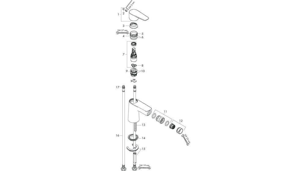 hansgrohe HG Einhebel-Bidetmischer TALIS E mit Push Open