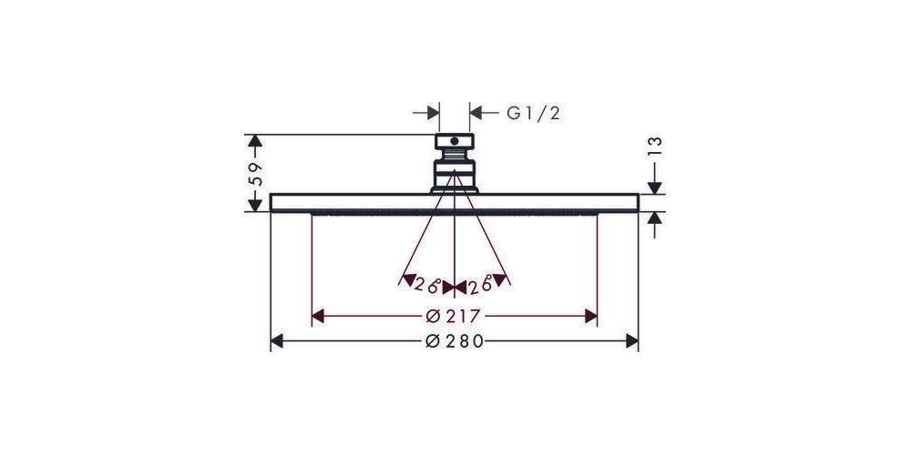 hansgrohe HG Kopfbrause CROMA 280 AIR 1JET DN 15 chrom
