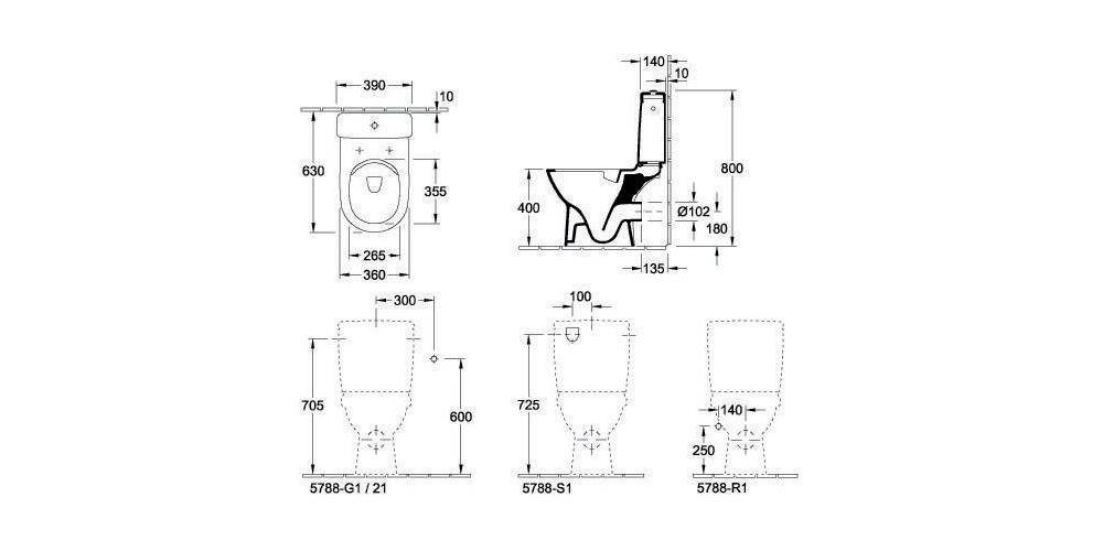 Villeroy & Boch V&B Spülkasten O.NOVO Zulauf seitlich oder von hinten