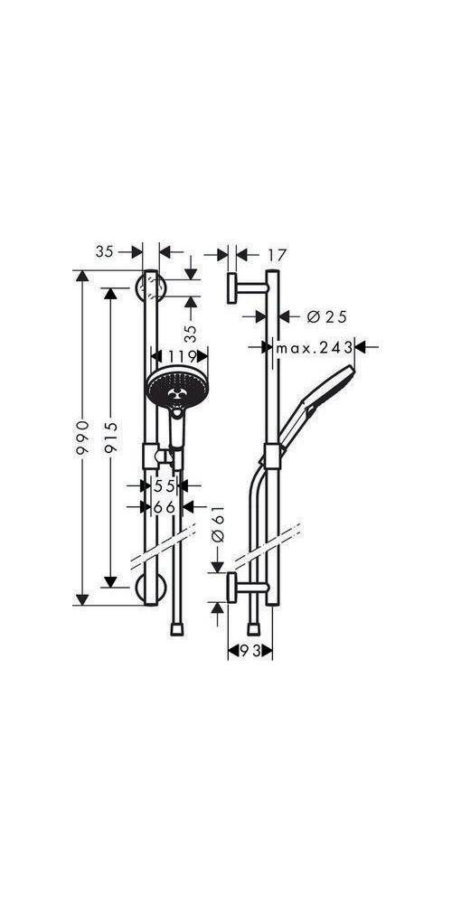 hansgrohe HG Brauseset RAINDANCE SELECT S 120 Brausestange Unica