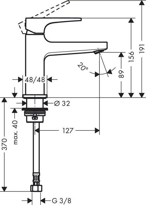 hansgrohe HG Standventil METROPOL 100 Ausladung 127mm, ComfortZone
