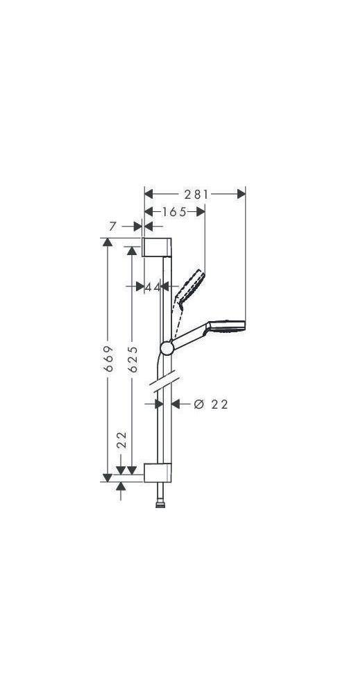 hansgrohe HG Brauseset CROMETTA 1JET Unica´ Croma Bsta 650mm gr 6 l/m