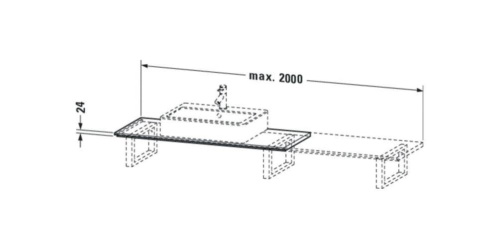 Duravit Konsole X-LARGE 480x1000x24mm weiß matt