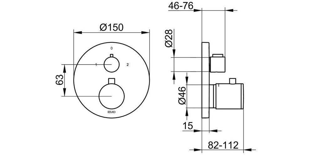 KEUCO Thermostatarmatur EDITION 400 UP für 2 Verbraucher vc