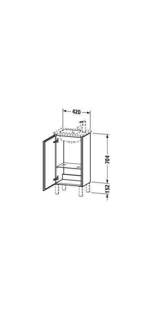 Duravit Waschtischunterbau L-CUBE 294x420x704mm Ans li schwarz