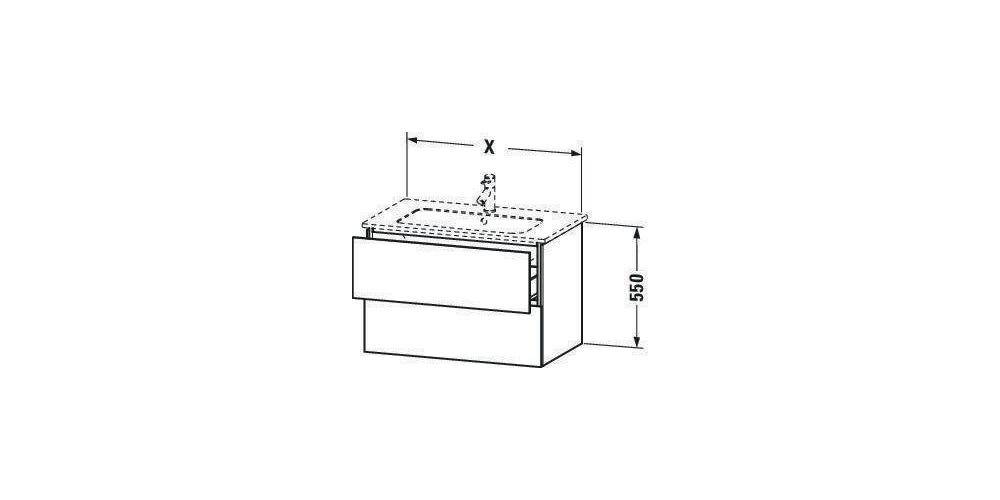 Duravit Waschtischunterbau L-CUBE 1020x481x550mm flannel grey