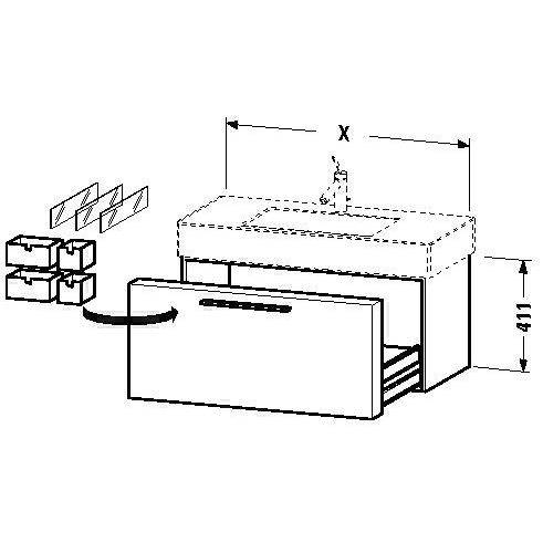 Duravit DU WTU wandh. Fogo 462/380x800x411mm 1 Auszug, f.032985,