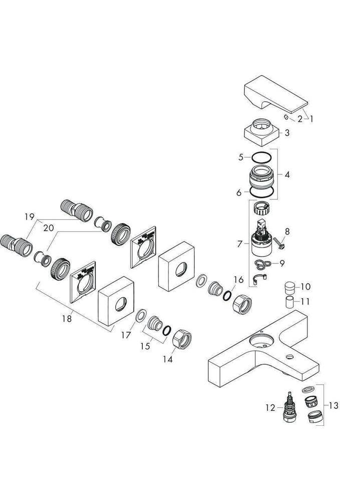 hansgrohe HG Einhebel-Wannenmischer METROPOL Aufputz chrom