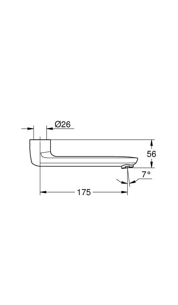 GROHE Gussauslauf GROHTHERM SPECIAL Länge 175mm chr Länge 175 mm chrom