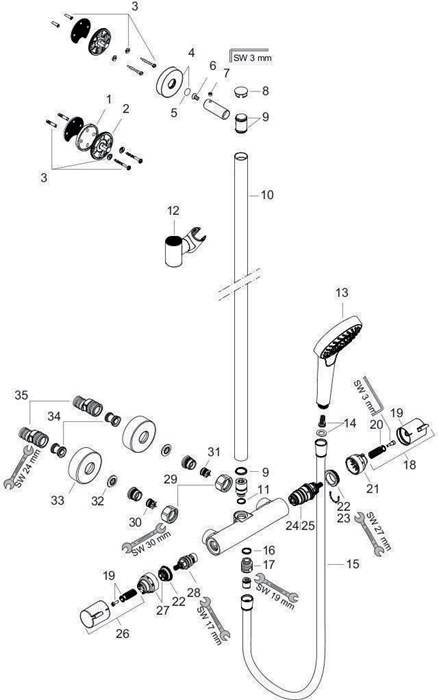 hansgrohe HG Semipipe CROMA SELECT S MULTI DN 15 weiß/chrom