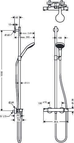 hansgrohe HG Semipipe CROMA SELECT S MULTI DN 15 weiß/chrom