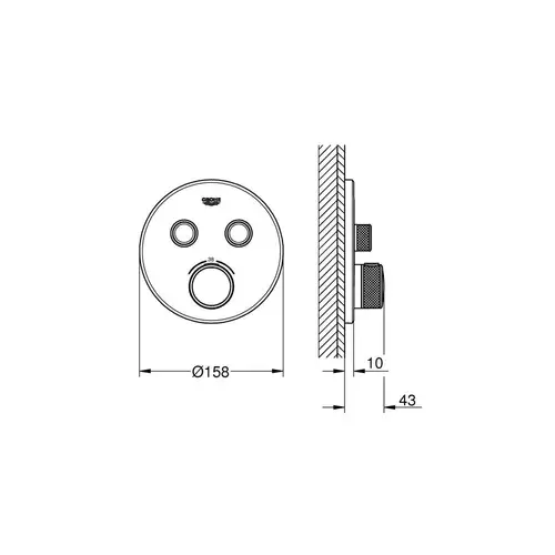 GROHE Thermostat GROHTHERM SMARTCONTROL rd 2 ASV chr GROHE Thermostat GROHTHERM SMARTCONTROL rd 2 ASV chr