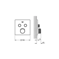 GROHE Thermostat GROHTHERM SMARTCONTROL eckig, 2 Absperrventile chrom GROHE Thermostat GROHTHERM SMARTCONTROL eckig, 2 Absperrventile chrom